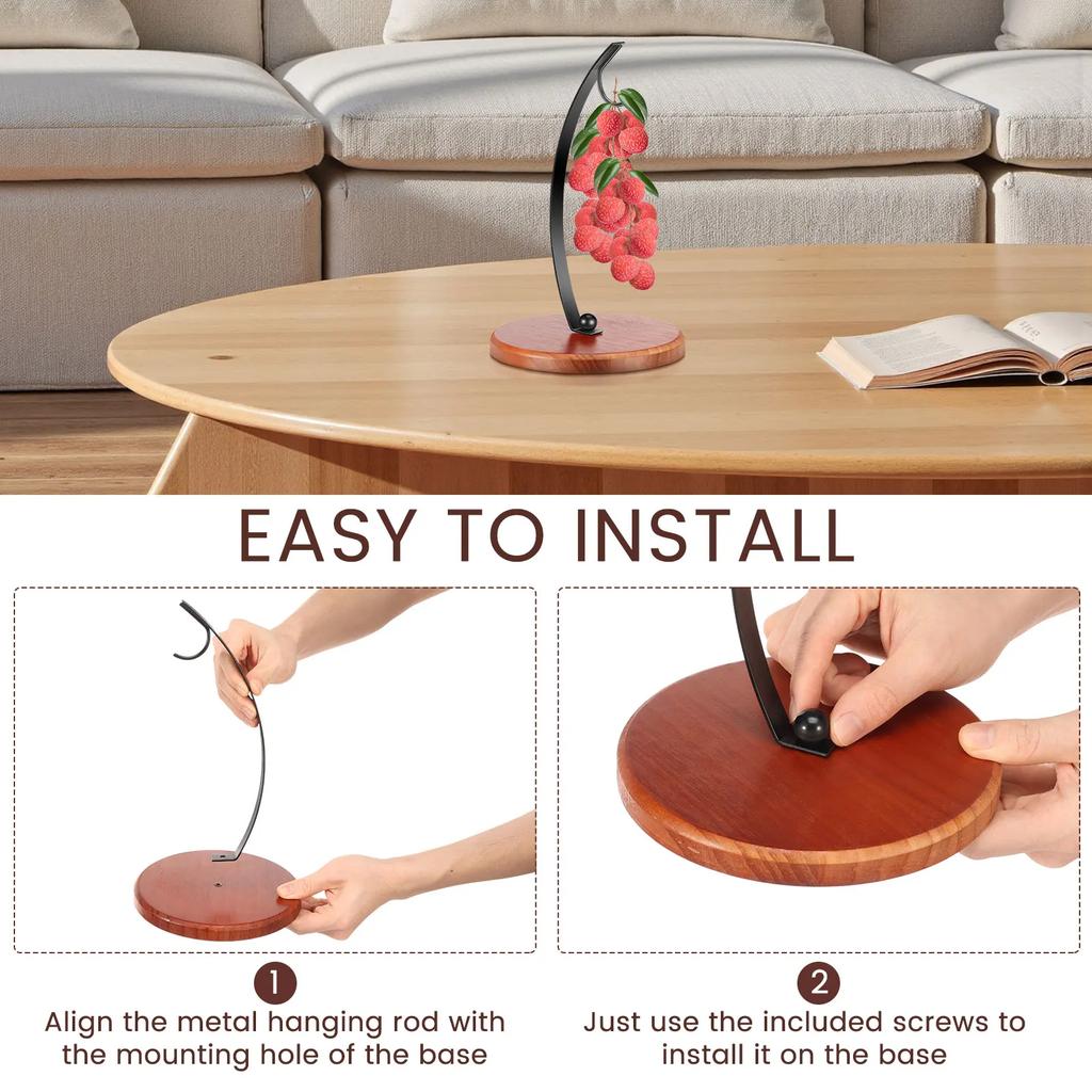 Banana Holder Stand Fruit Storage Banana Hanger Stand Organizer with Hook Kitchen Accessories