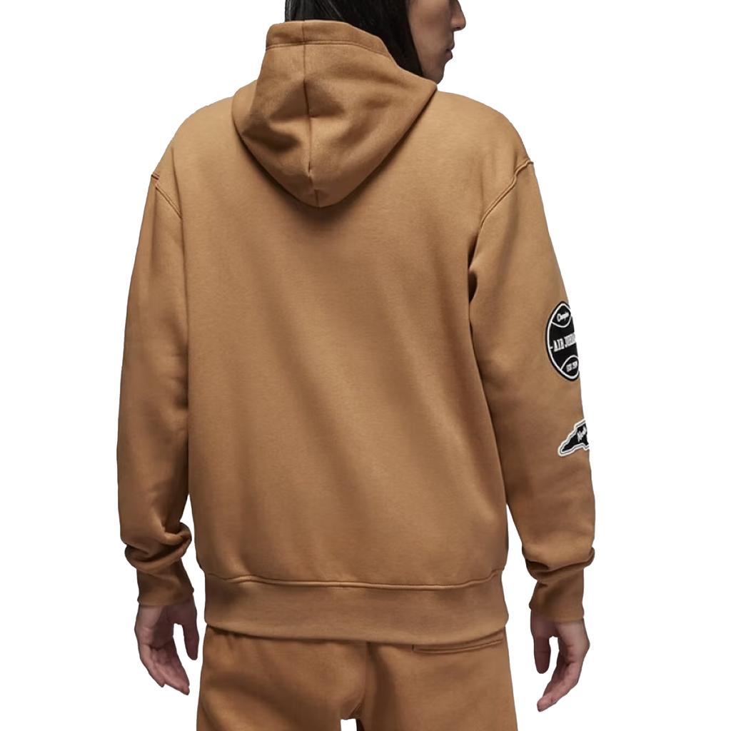 Jordan Solid Color Sports Training Casual Hoodie With Velvet Lining Long Sleeve Men Tops Brown FN4617-231
