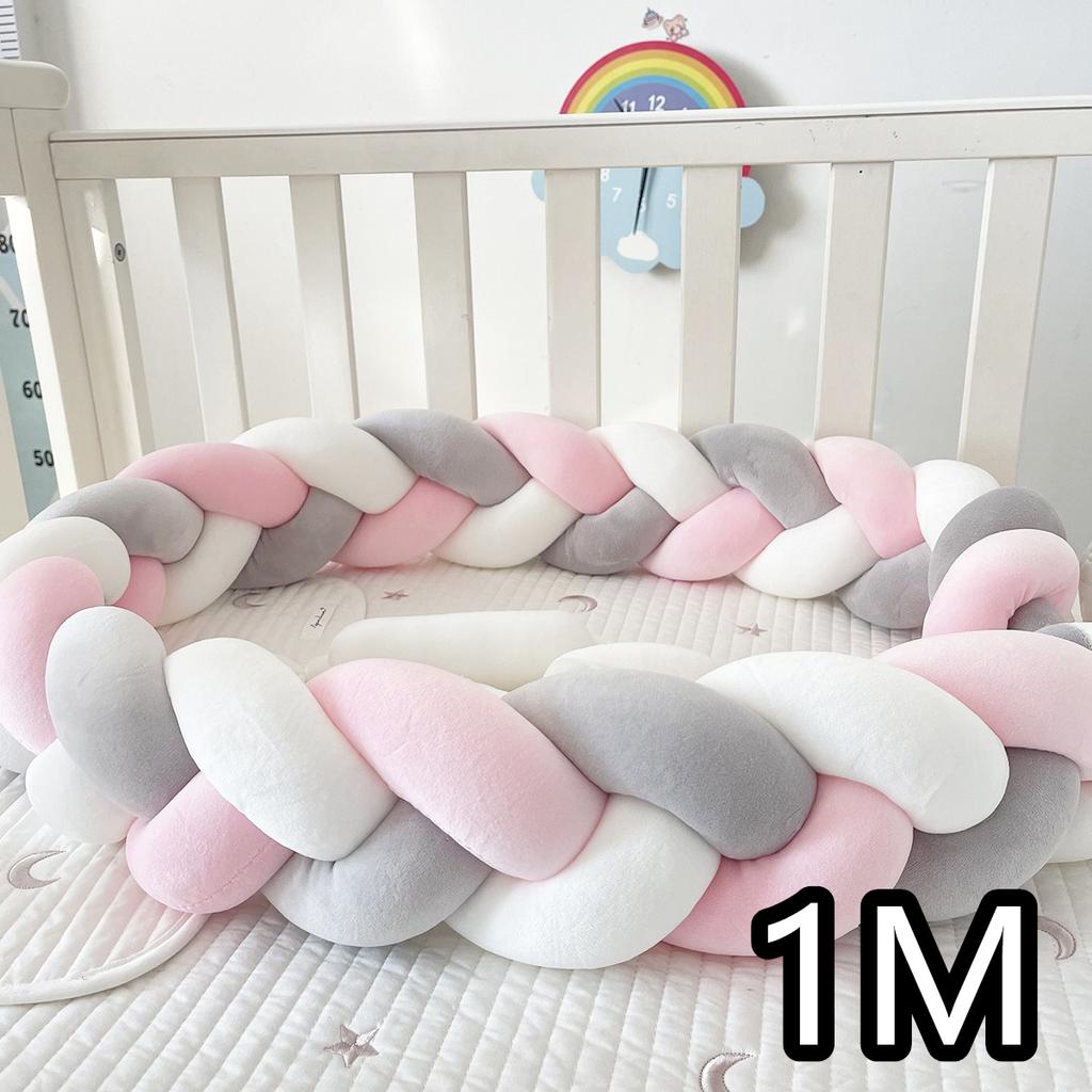 1M/2M/3M/4M  Baby Crib Bumper Protector Bed Braid Knot Cushion for Infant Kids Shares Toddler Baby Bed Bumpers in Crib Newborn