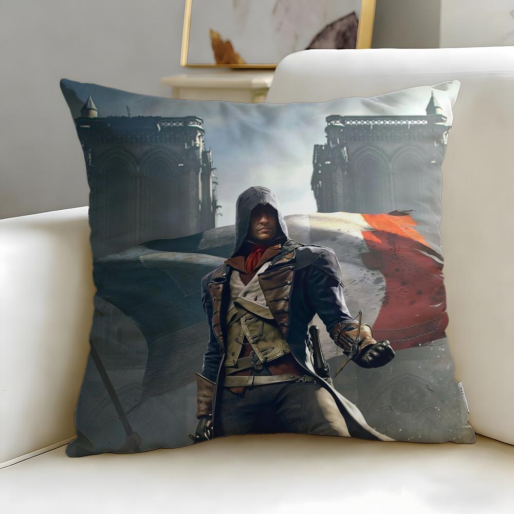 Classic Game Assassins Creed Cushion Cover Soft & Easy-Wash Pillow Case – Versatile for Couch, Bed, Travel and Office