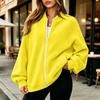 Women's Long Sleeve Baseball Collar Zipper Jacket, Loose Fit, Color