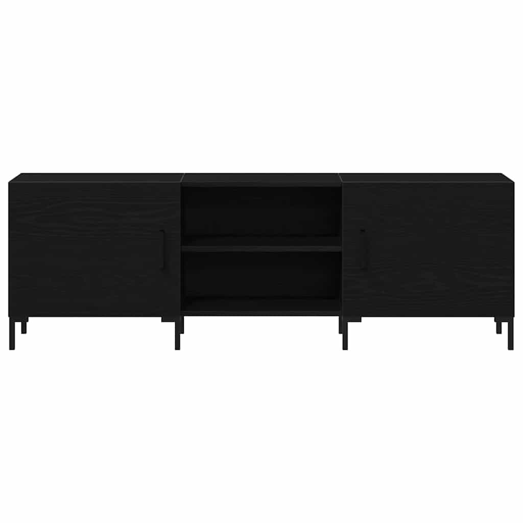 TV Cabinet Set Black Oak Effect 150 X 30 X 50 Cm