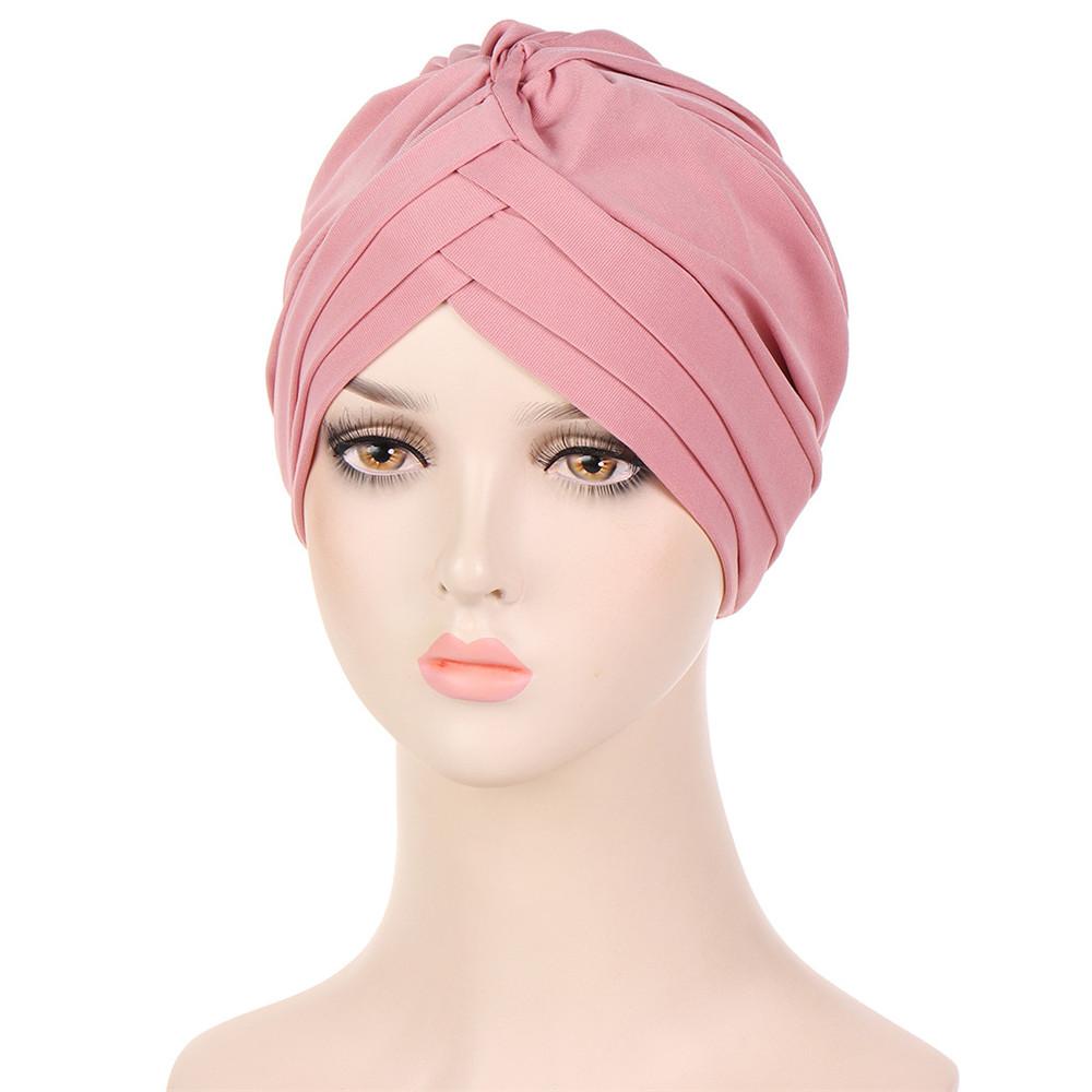 Indian Turban Muslim Women Hijab Floral Printed Hat Cancer Chemo Cap Islamic Hair Loss Cover Beanie Bonnet Head Scarf Pleated