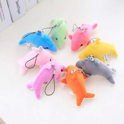 Yousheng 7.5cm Dolphin Plush Pendant 3D Eyes Lovely Animal Doll Plushie Hanging Ornament Soft Stuffed Sea Animal Plush Doll Backpack Charm Kids Girl