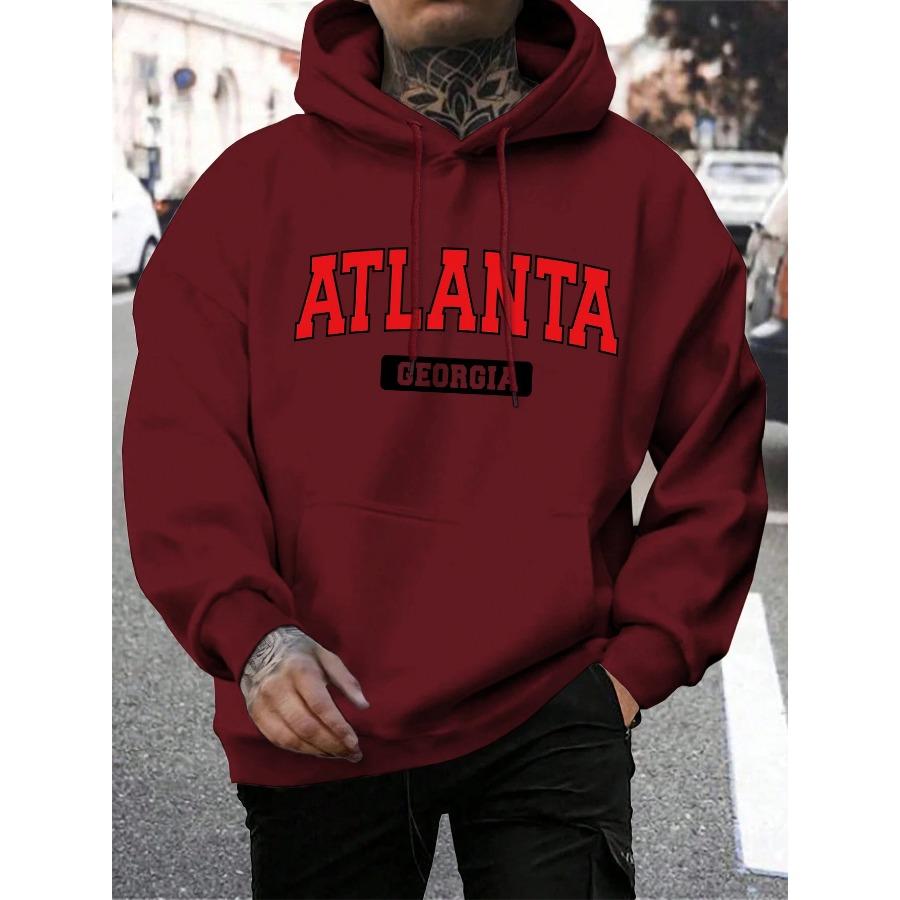 Atlanta Feorgia Atlanta Feorgia Druck Männer Sweatshirt Harajuku Casual Hoody Mode Lose Hoodie Vintage Fleece Tops