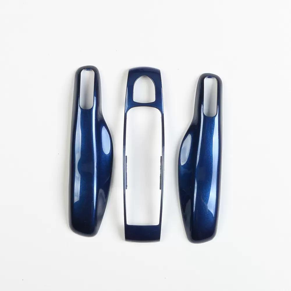 Car Key Case Gentian Blue Remote Control Fob Protective Shell For Porsche Macan Panamera Taycan Cayman Cayenne 911 718 Boxster