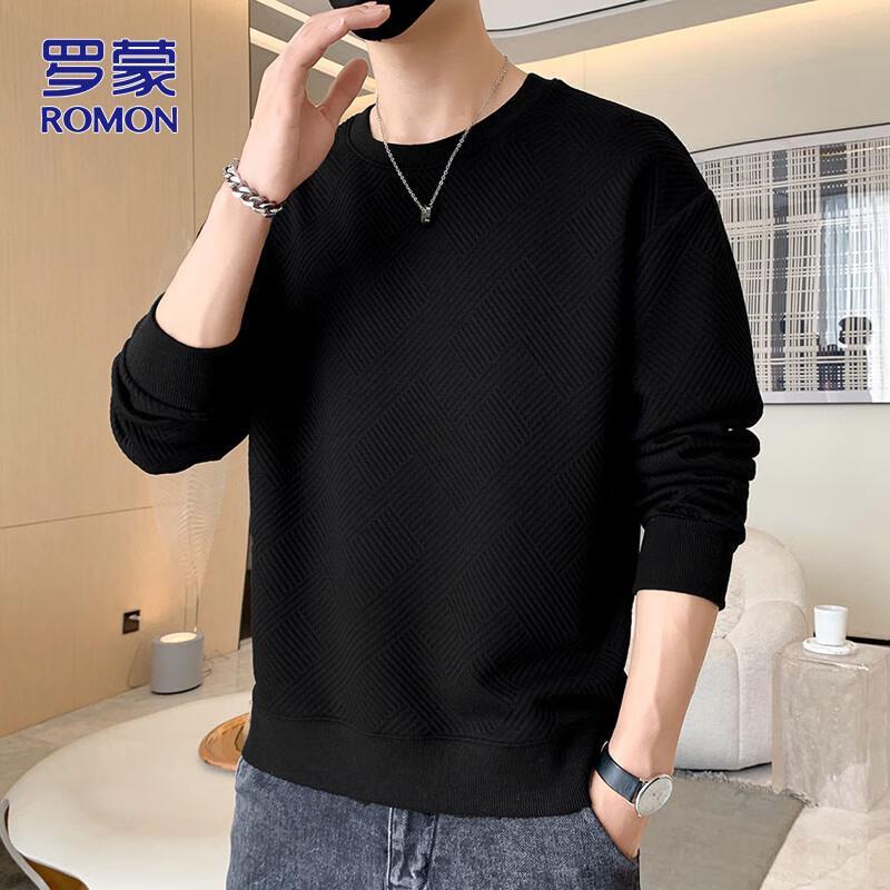 ROMON Men's Autumn/Winter Casual Long Sleeve Crewneck Sweatshirt