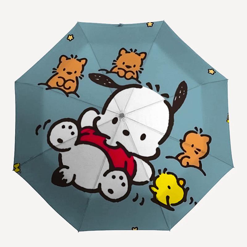 

1PC Pachacco, Sanrio Pattern Automatic Folding Umbrella, Portable Collapsible Design, Casual Outdoor Accessory, For All Seasons, Christmas Birthday Fe
