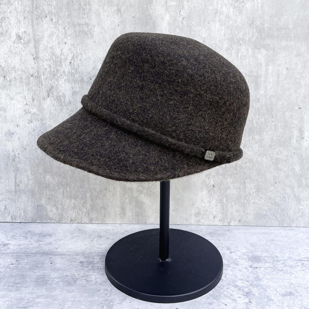 Simple Wool Blended Flat-top Equestrian Hat Women's Autumn and Winter Warm Knight Hat Fashionable Face Small High Version Han Fan Top Hat