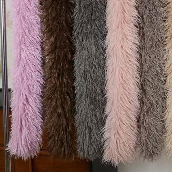 Yousheng Winter Scarf Solid Color Thickened Plush Soft Thick Warm Extra Long Scarf Winter Outdoor Imitation Fur Neck Warmer