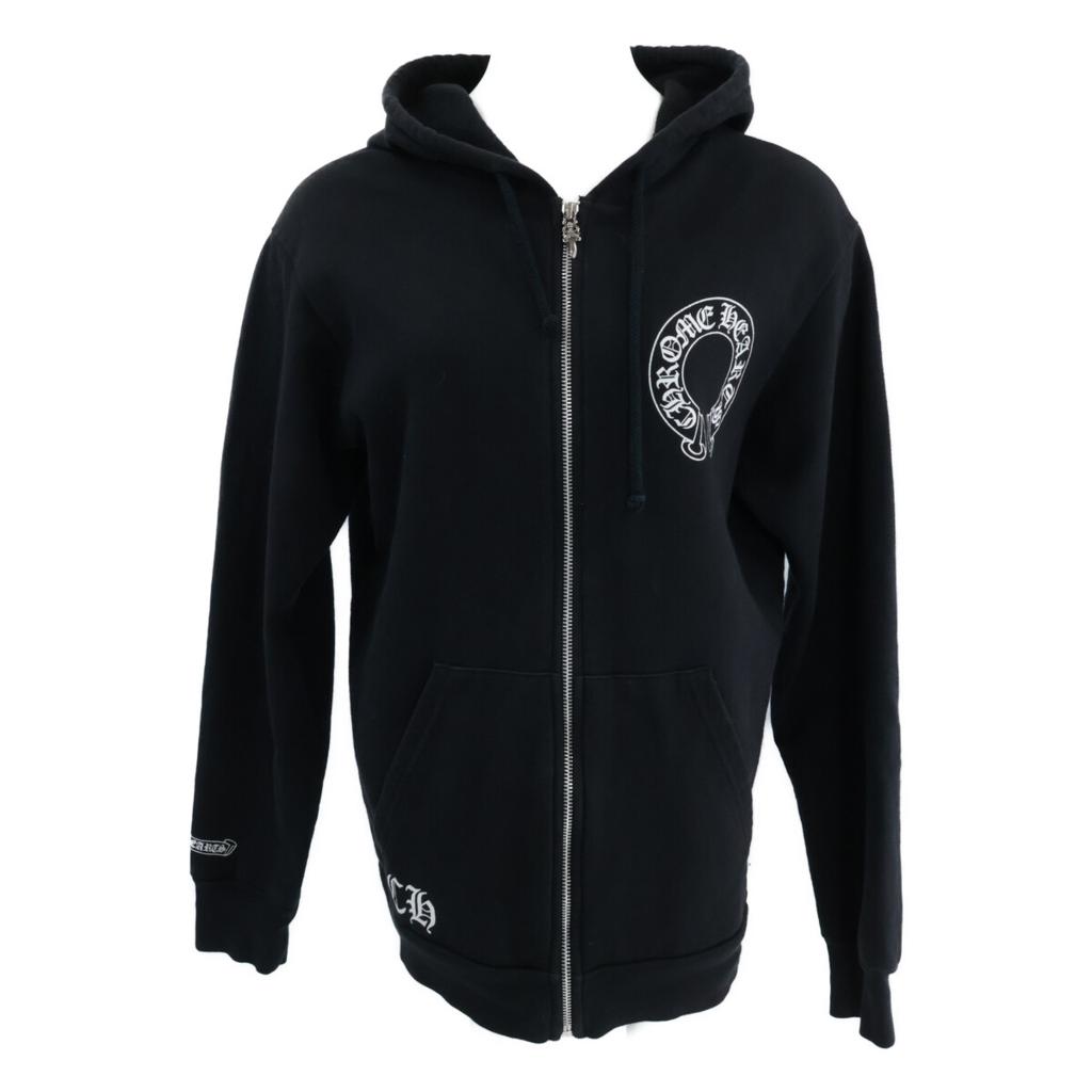 CHROME HEARTS Hufeisen Dolch Reißverschluss Hoodie Oberteile M Schwarz Gebraucht