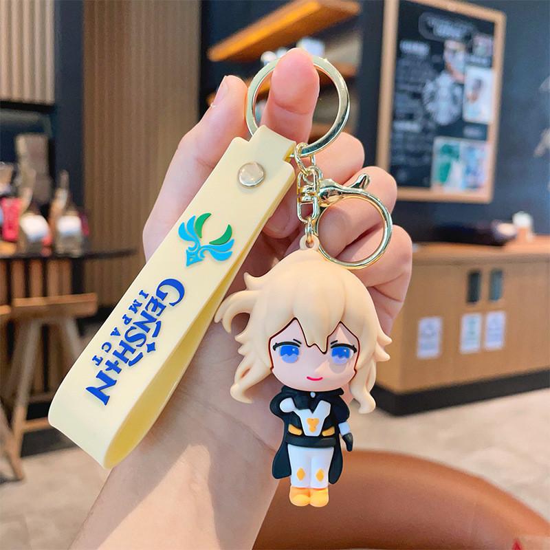 Portachiavi in ​​silicone con simpatico personaggio di Genshin Impact, adorabile statuetta in PVC per borse e telefoni.