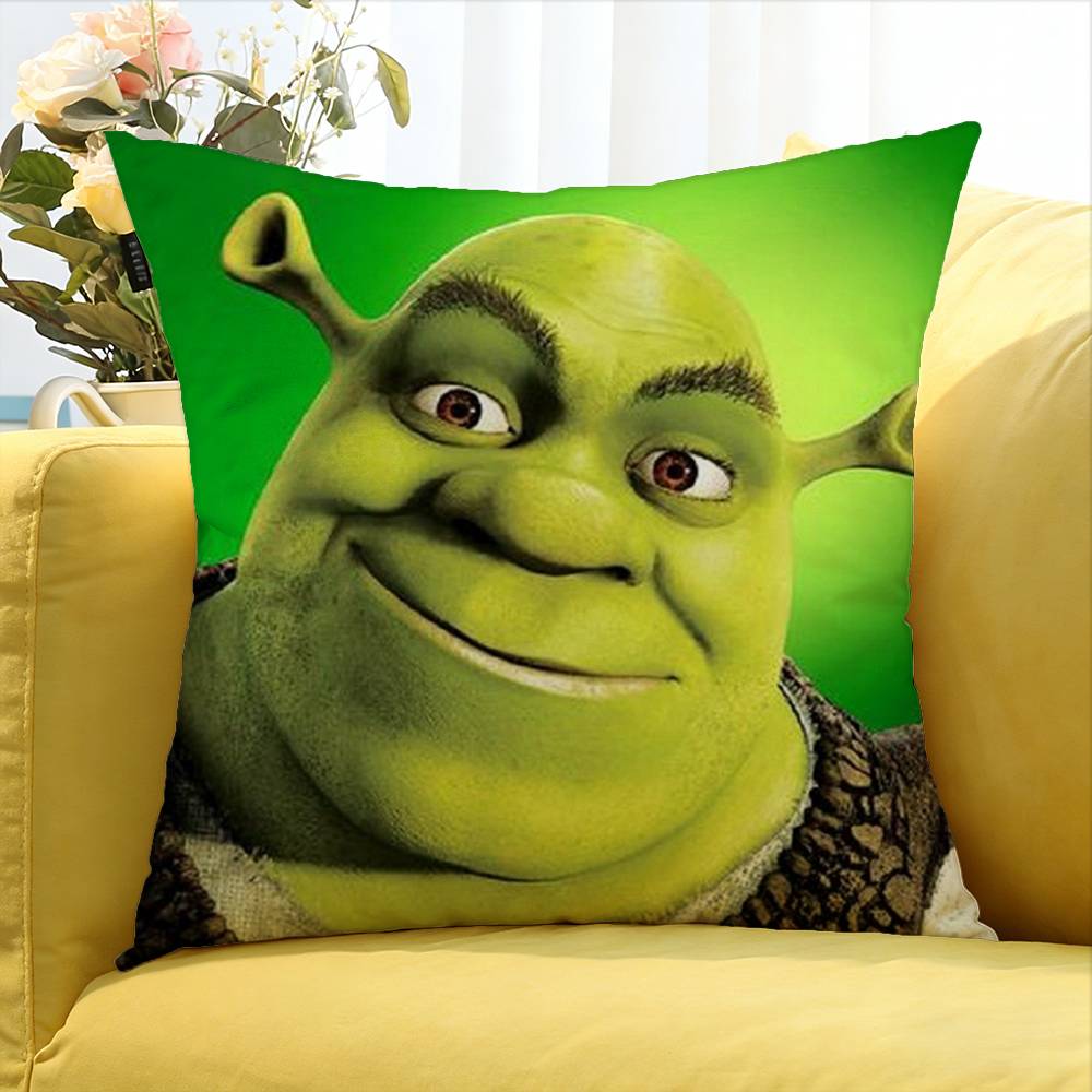 Cartoon S-Shrek Movie Various Sizes Square Pillow Case For Car Home Bedchamber Decor