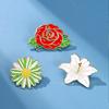 Decorative Brooch Enamel Flower Design Zinc Alloy Brooch Pin Clothing Bags Suit Lapel Badge Versatile