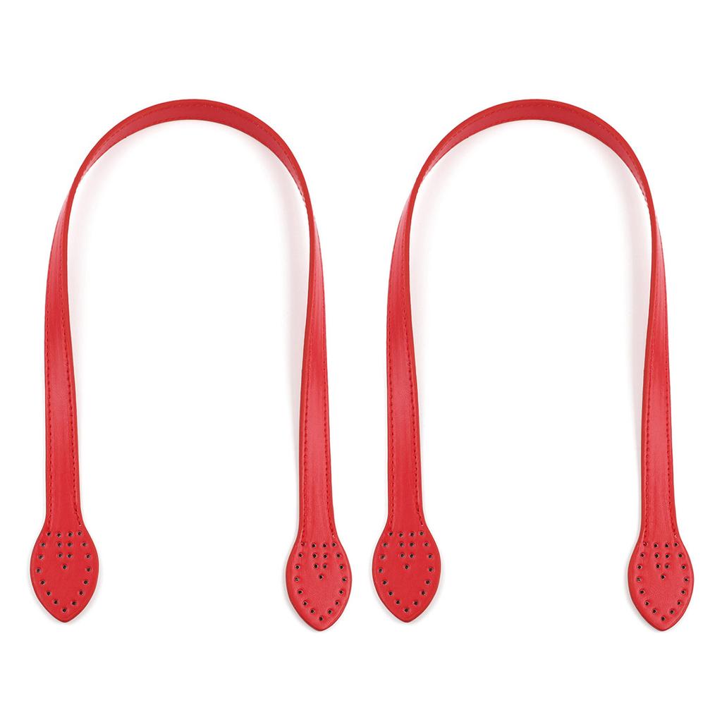 1Pair 23in Shoulder Bag Strap Tote Bag Handle Solid Color PU Leather Belt Replacement DIY Purse Handcraft Bag Accessory