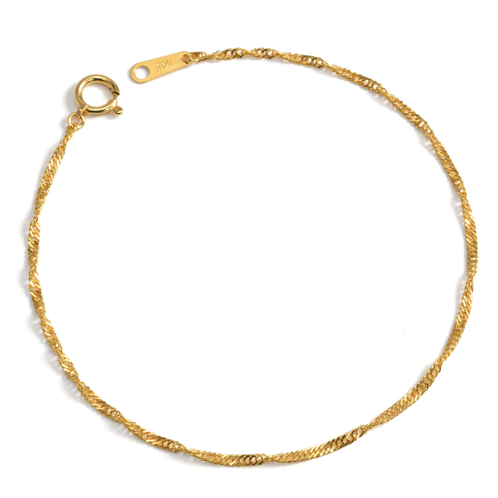 

K24 Pure Gold Screw Bracelet Width 18cm Available Sizes Mint Certification Mark Gold Chain [Speranza] 1.45mm золотий