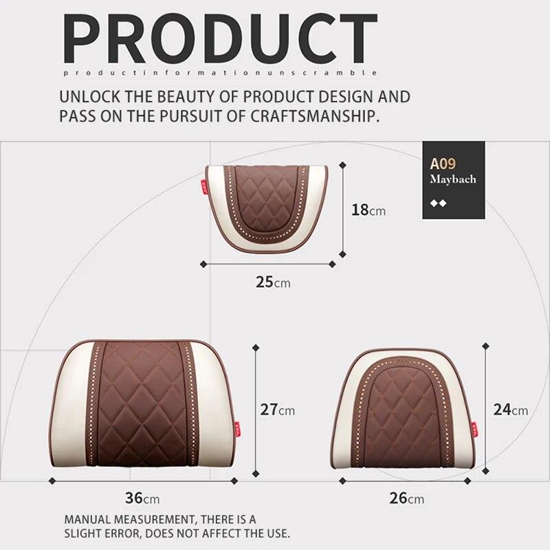 Napa Leather Maybach S-Class Design Car Neck Pillows Car Travel Neck Rest Pillows Seat Neck Support Car Interior
