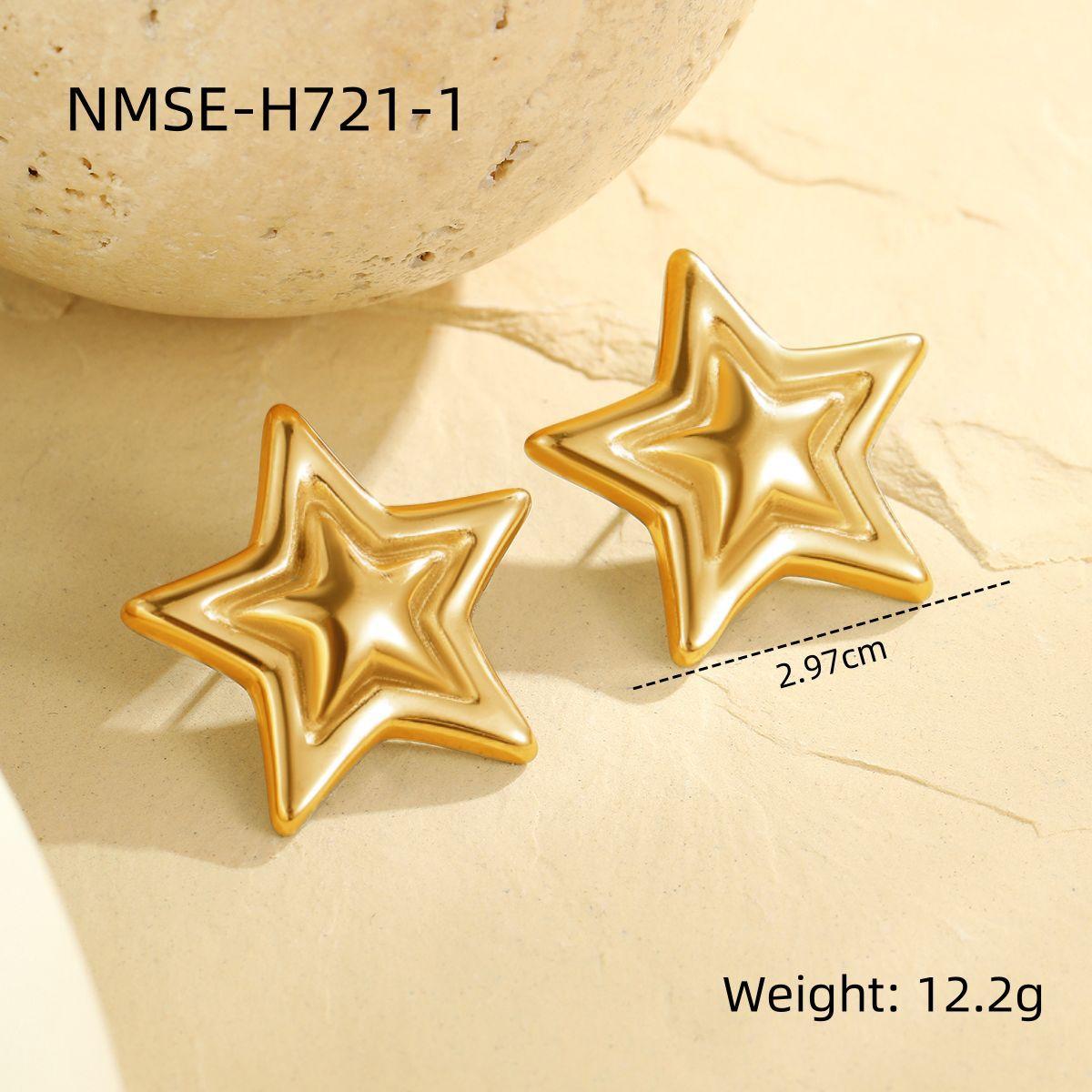 GEMCHIC Women s Star Stud Earrings Simple Fashion Luxury Stainless Steel Earrings for Daily Party