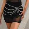 Sweet And Cool Hot Girl Imitation Pearl Hollow Tassel Ethnic Style Clothing Necklace Sexy Nightclub Style Multi-layer Body Chain For Women