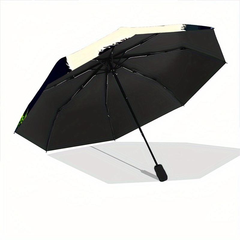 1pc Panda Night Auto Open/close, All-Season Portable Folding Umbrella for Women & Men, Travel, Everyday, Formal Events -06156