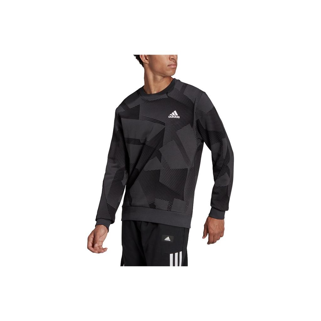 adidas M Si Gfx Felpa Girocollo Stile Sportivo con Stampa Grafica a Righe Uomo Felpa Nera H44192