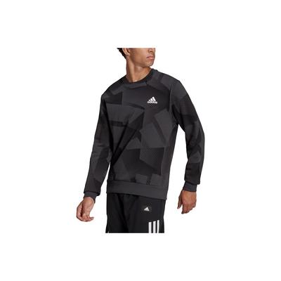 M Si Gfx Felpa Girocollo Stile Sportivo con Stampa Grafica a Righe Uomo Felpa Nera H44192