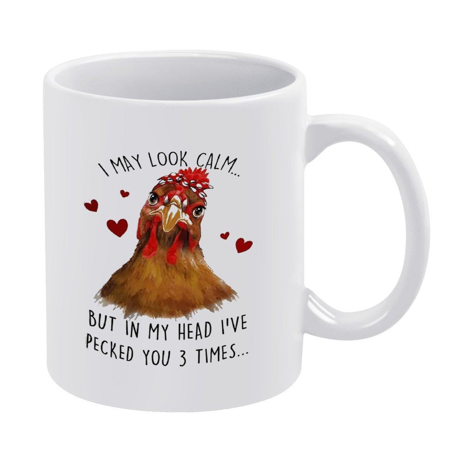 

1pc 11oz white mug, double-sided printed humorous art, strong ceramic body, glossy finish, ideal everyday coffee or tea cup белый