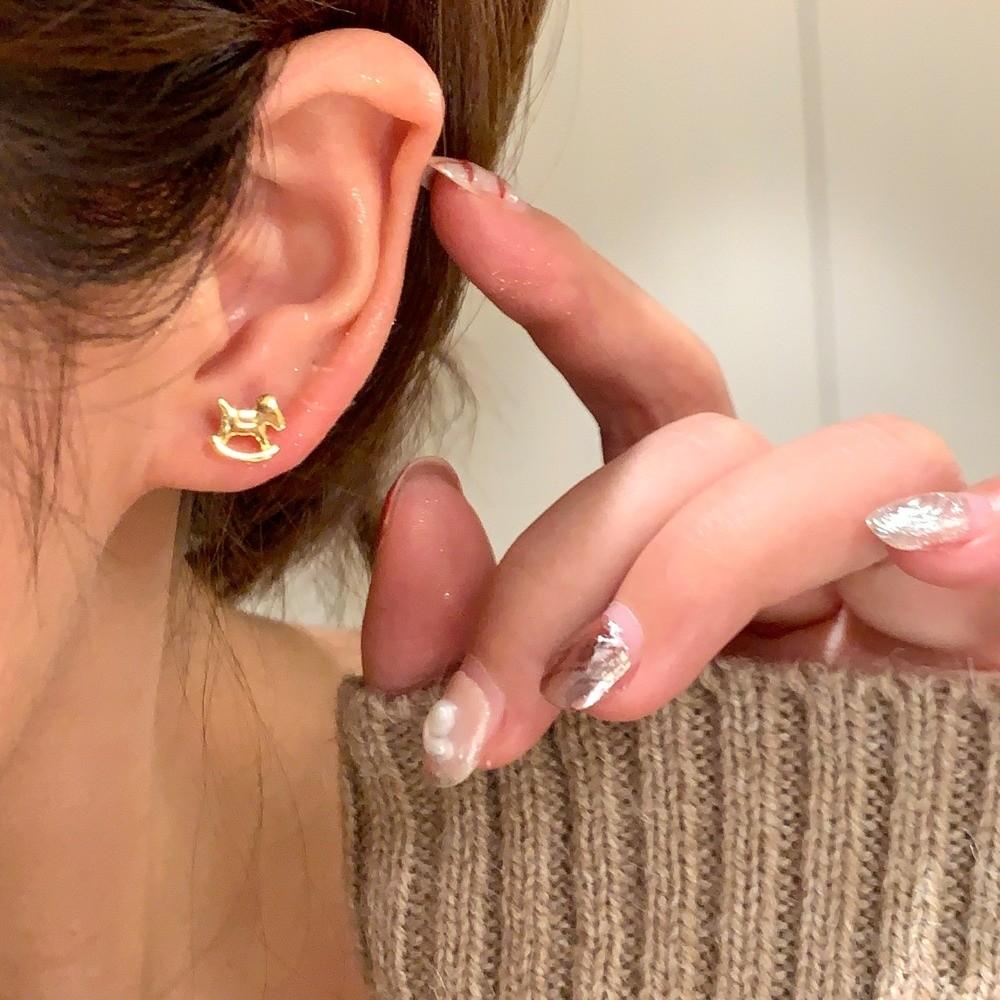 Fashion Jewelry Mini Horse Ear Studs Cartoon Drop Earrings  Chinese Horse New Year