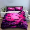 Bat-Themed Decor For Halloween Parties Exquisite Three-Piece Bedding Set Gift For Kids And Adults