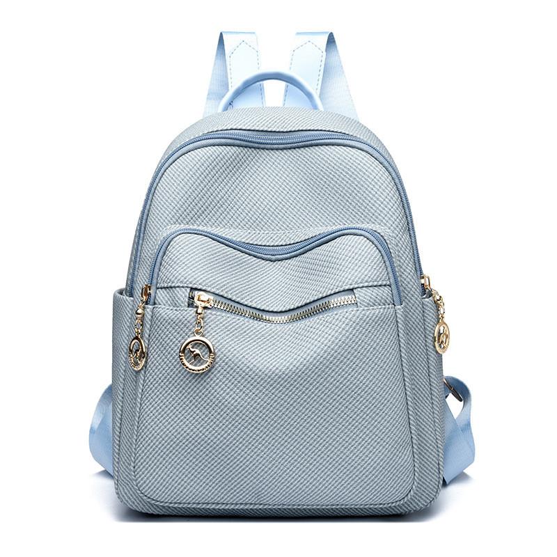 IELGY Ladies Large-Capacity Solid Color Temperament Fashion Backpack Casual Korean Simple Travel Backpack