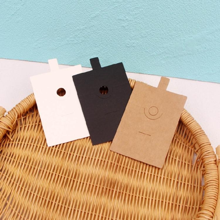 100 Pcs Kraft Ring Display Cards with Hanging Holes Blank Jewelry Display Cards