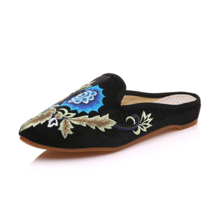 Ciabatte Estive Harajuku Stile Cinese Scarpe da Donna per Donne Moda Casual Vintage Ricamo Stile Etnico Streetwear