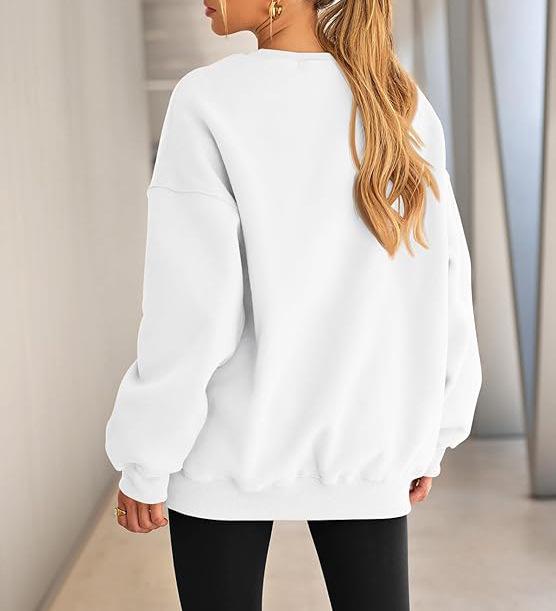 2025 Autumn/Winter Women's Solid Color Round Neck Casual Hoodie
