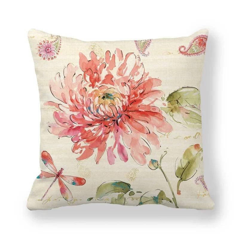 Housse de coussin florale camélia Rose, taie d'oreiller Vintage à imprimé Floral, décorative pour canapé