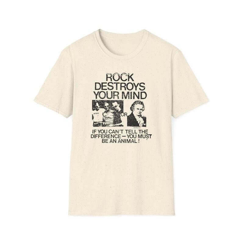 Rock Destroys Your Mind Music Punk Metal Vintage High Street T-shirt Print Cotton T Shirts Casual Loose Streetwear Unisex
