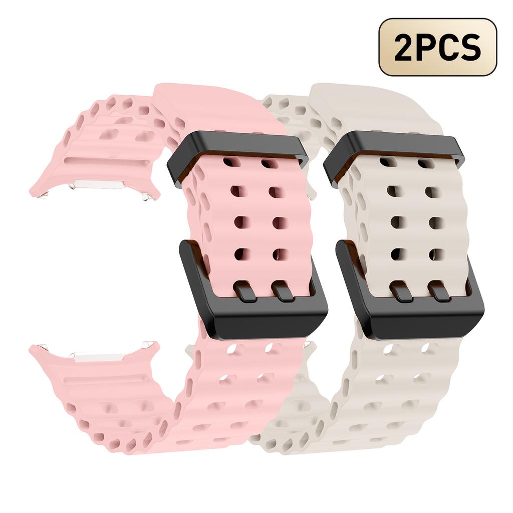 2pcs Silicone Watch Bands for Samsung Galaxy Watch Ultra 47mm, Square Hole Design, Multi-Color, Perfect Compatibility, Smartwatc