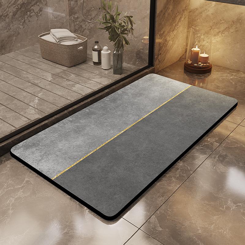Silt Mold Absorbent Bath Mat, Bathroom Floor Absorbent Foot Mat, Dirt-resistant and Slip-resistant Floor Mat
