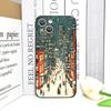 Custodia per Telefono con Motivo Scenico Vetrina Negozio Strada Nevosa di Natale per IPhone 17 16 12 11 14 Plus 13 15 ProMax Mini X XS XR Copertura Morbida