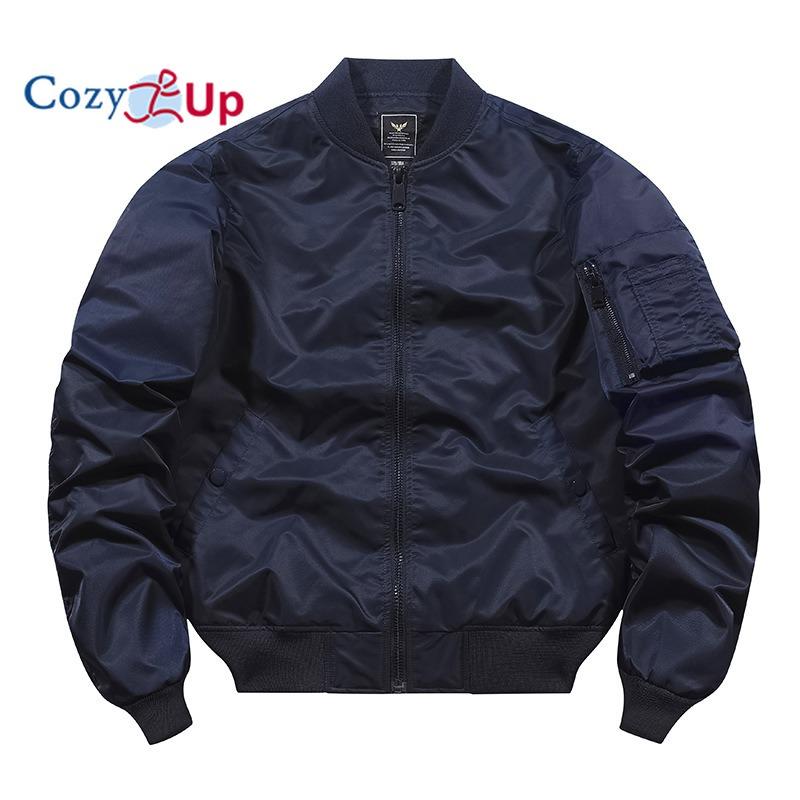 Cozy Up Men's Bomber Jacket Lightweight Casual Spring Fall Windbreaker Zip Up Coat with Pocket