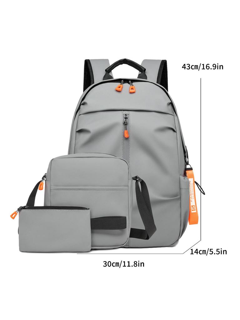 Men's Fashion Business Travel Backpack Set: 3-Piece Multifunctional Bag for Cross-Border Use