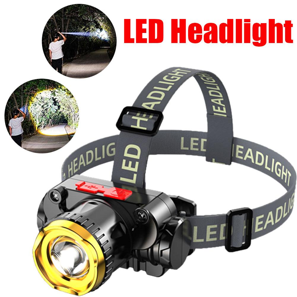 LED Headlights With Strong Light Rechargeable Zoom Night Flashlight Fishing Lamp Miner's Headworn Bright Is Super Telephoto L2S8