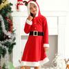6 Pieces Christmas Elf Costume Red Shawl Winter Girls Boys Clothes With Hat For Christmas Eve Party New Year Children Outfit Set