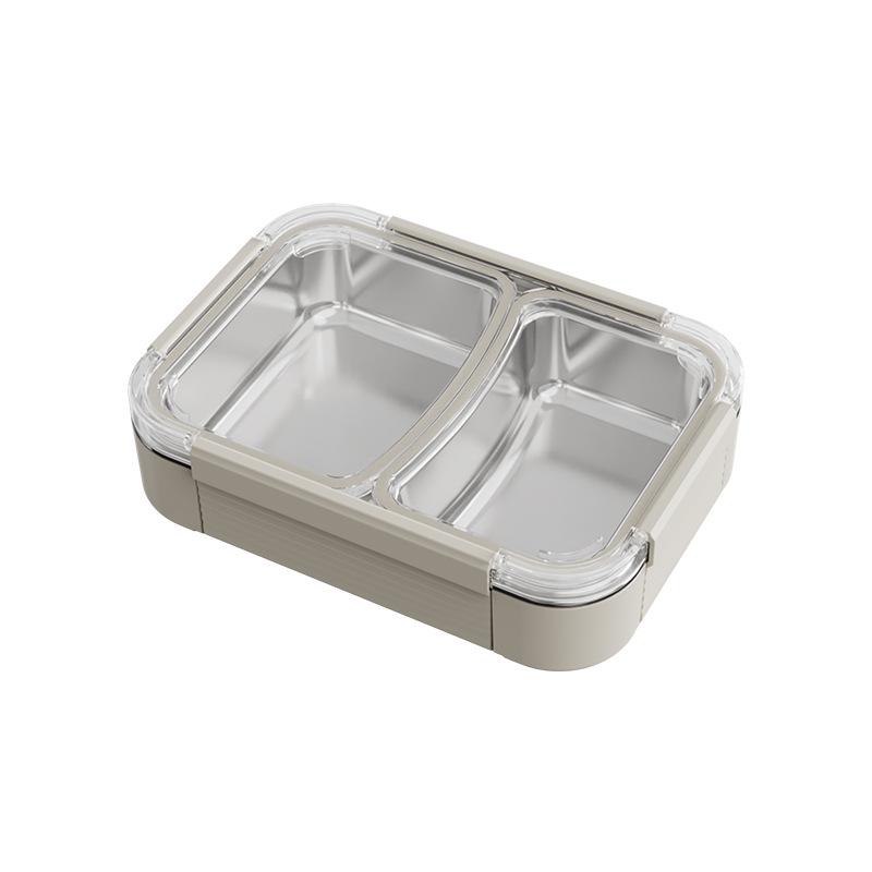 Portable 304 Stainless Steel Lunch Box Leakproof Divided Compartments Insulated Meal Box for Office Workers And Students