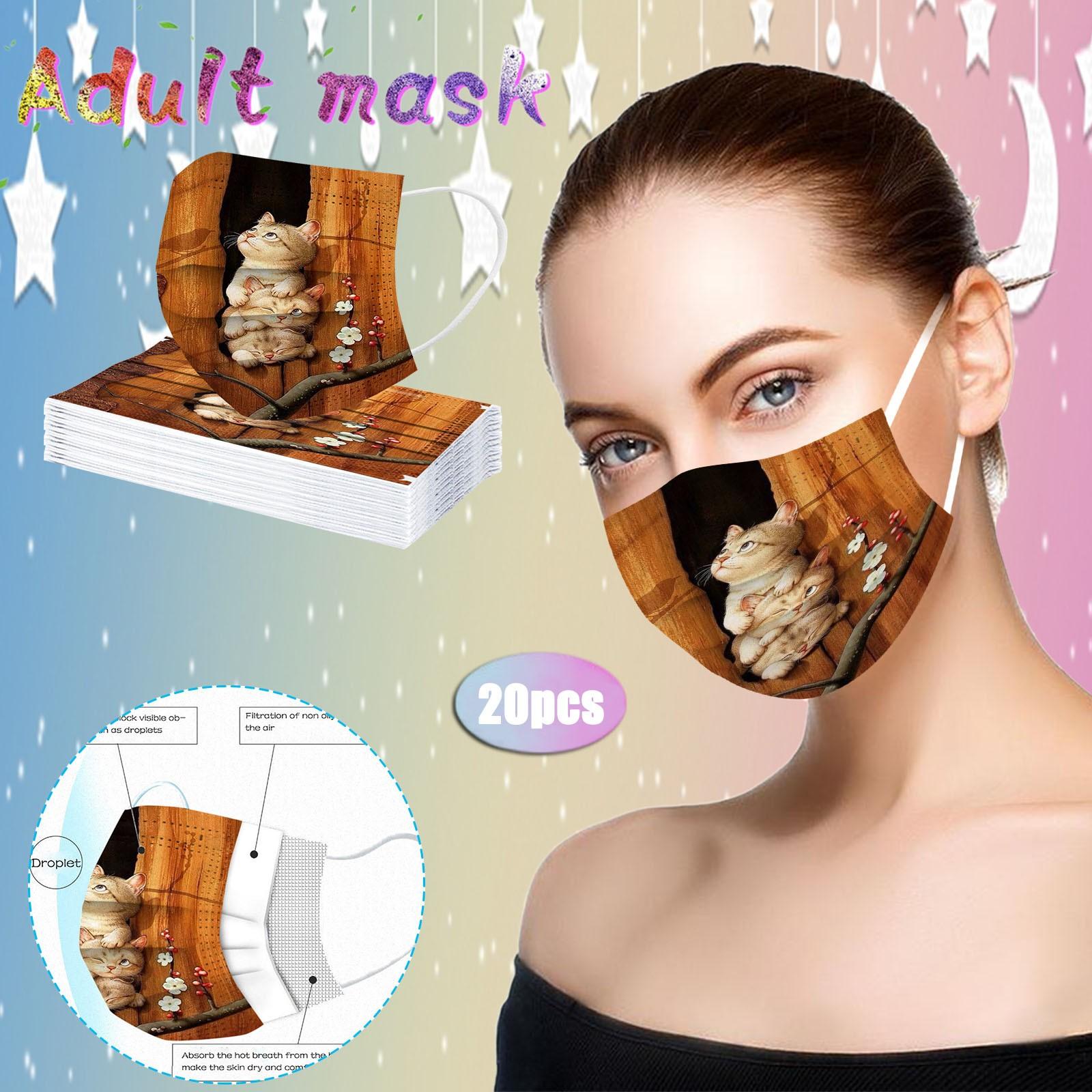 

Тришарова захисна дихаюча маска для дорослих кішок із цифровим друком Free Size