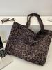 Korean Retro Suede Leopard Print Shoulder Bag - Large Capacity, Versatile Underarm Bag for Women, Perfect for Autumn/Winter.