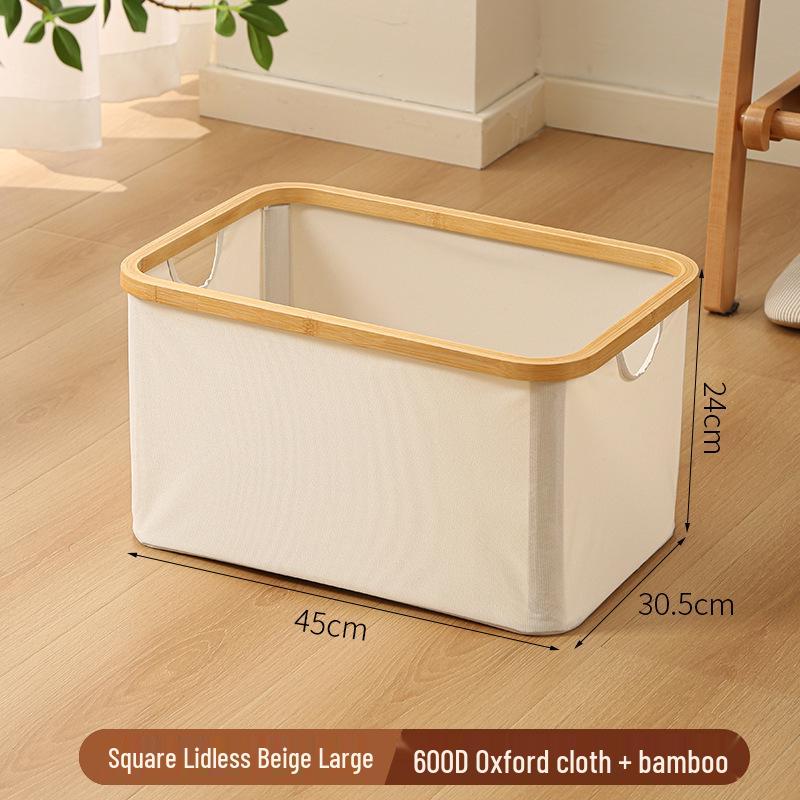 Foldable Large Desktop Storage Basket with Lid for Bedroom - Laundry, Toys, and Clothes Organizer