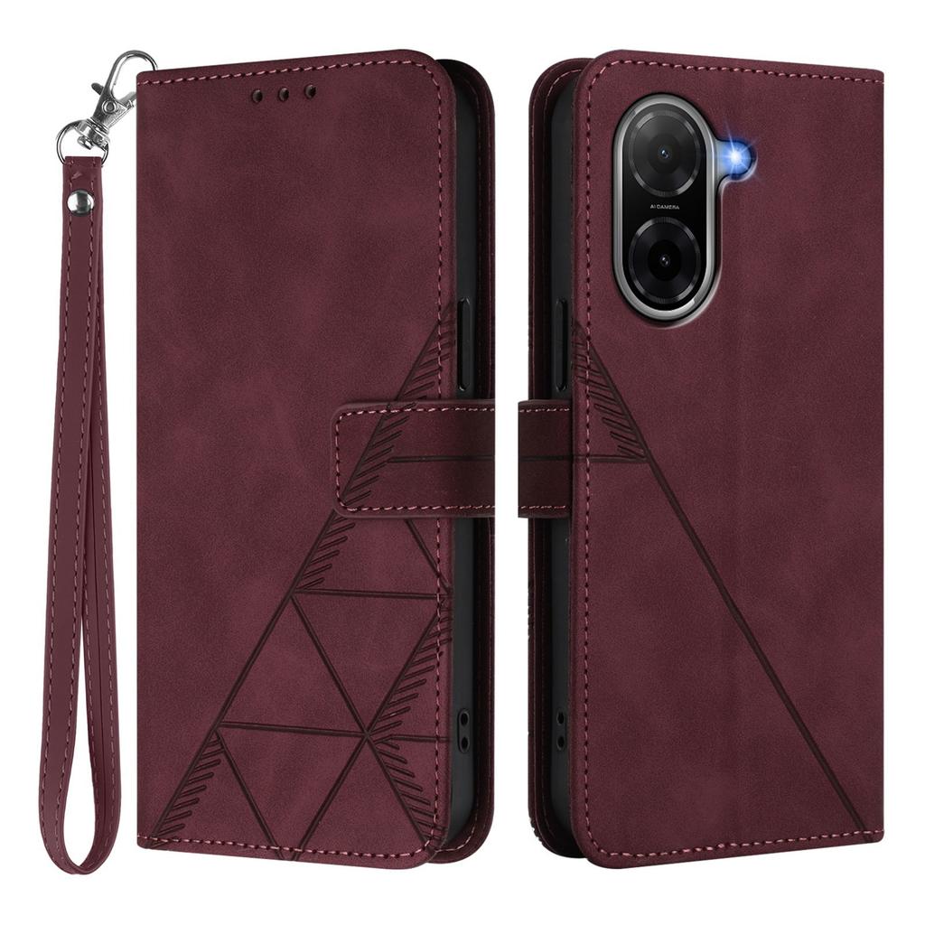 For Xiaomi Poco C71 4G/Redmi A5 4G (171.7mm) Leather Case with Hand Strap Wallet Stand Phone Cover