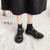 Mary Jane Kleine Lederschuhe für Damen Koreanischer Stil Vielseitig Retro Britischer Stil Dicke Sohle Frühling und Sommer