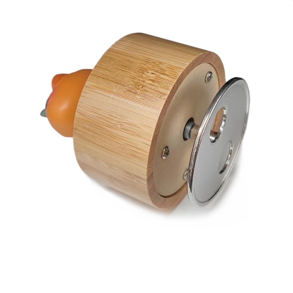 Gesprochene Mini-Holztier-Dreh-Spieluhr mit süßer Küken-Dekoration Du bist mein Orange und Beige (Stimme Sonnenschein),