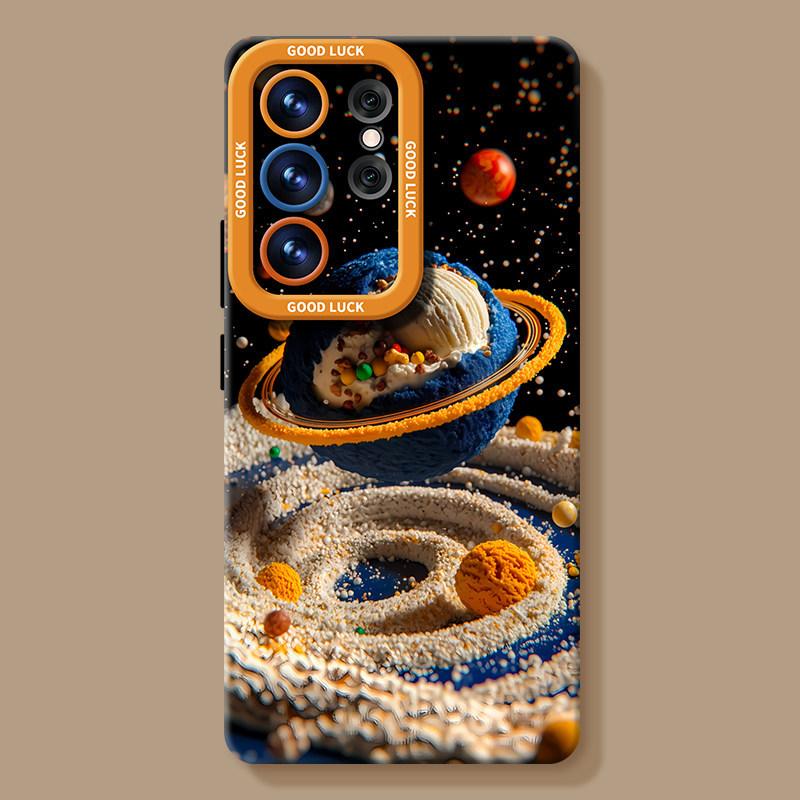 Applicable To Samsung S26ultra Mobile Phone Case Oil Painting Train S25/24plus Summer S23 Silicone All-inclusive S22 Sets